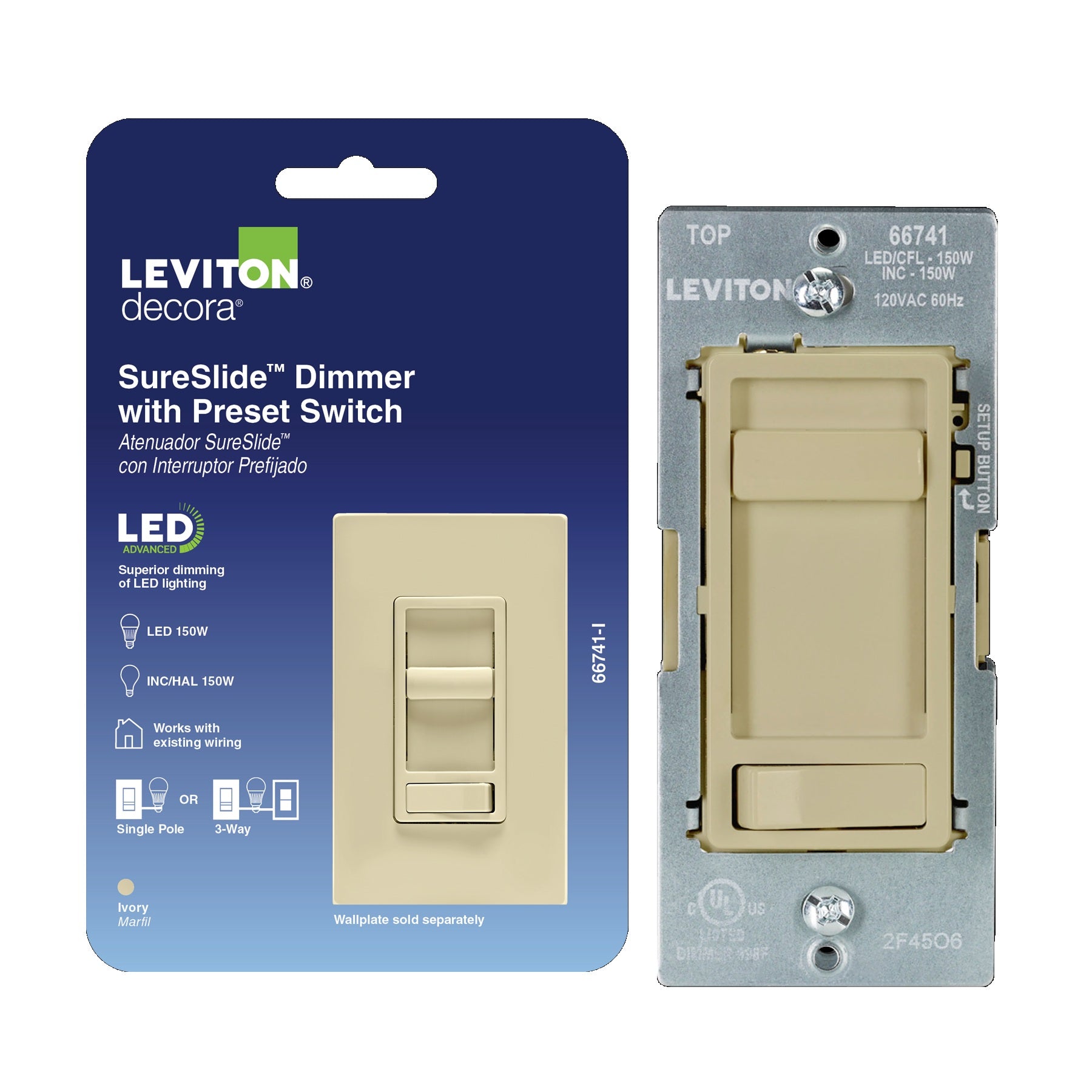 SureSlide LED Advanced Dimmer Switch for 150W Dimmable LED