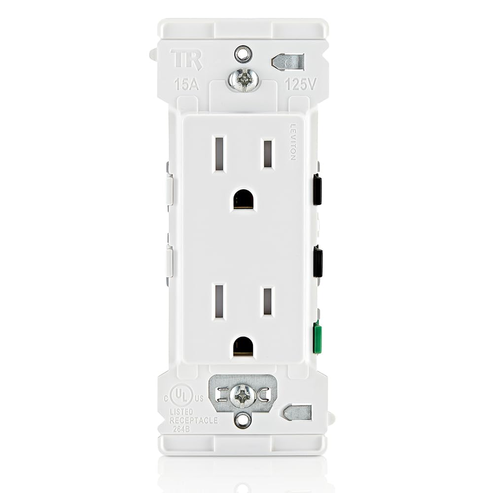 Leviton 15 Amp 60-Watt Duplex Tamper-Resistant Outlets with 6 Amp