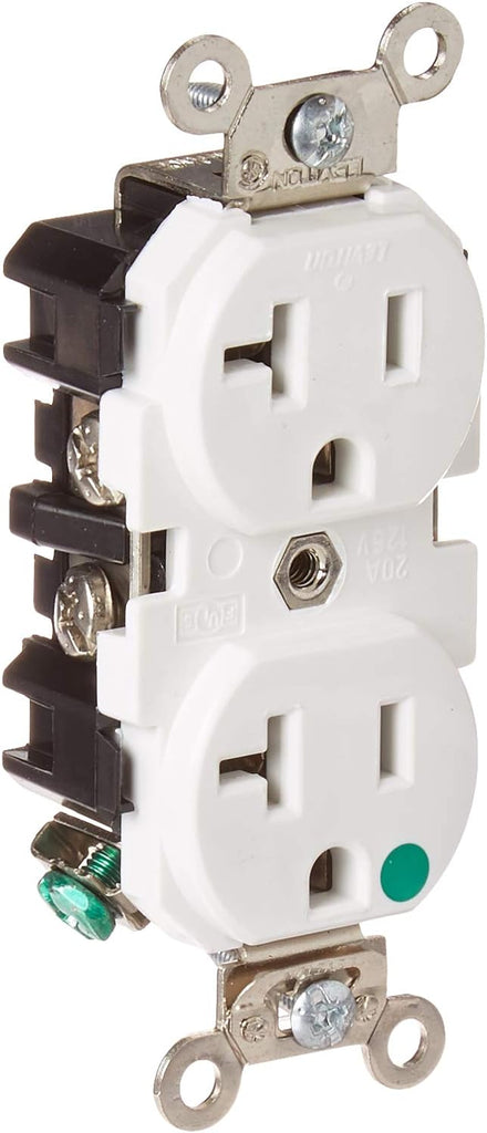 Leviton 20A 125V Krankenhaus-Steckdose – Schwerlast, Selbst Erdung, Für Notfallstromkreise & Pädiatrische Bereiche