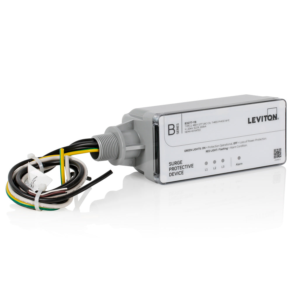 Leviton LSPD2-T Surge Protective Device with Two 20A 1-Pole Plug-On Standard Branch Circuit Breakers, Thermal Magnetic, 120/240 VAC, White Leviton LSPD2-T Surge Protective Device with Two 20A 1-Pole Plug-On Standard Branch Circuit Breakers, Thermal Magnetic, 120/240 VAC, White