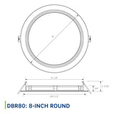 DBR80-S1W Baffle Slim Downlight, 8" Round, White