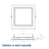 DBS60-S1W Baffle Slim Downlight, 6" Square, White