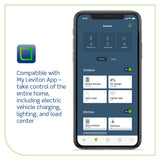 Leviton Level 2 Smart Electric Vehicle (EV) Charger with Wi-Fi, 48 Amp, 208/240 VAC, 11.6 kW Output, 18' Cable, Hardwired Charging Station, EV48W