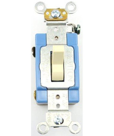 15 Amp, Toggle 4-Way AC Quiet Switch, 120/277 Volt, Extra Heavy Duty Spec Grade, Self Grounding, Back and Side Wired, Brown/Ivory/White, 1204-2 - Leviton - 2