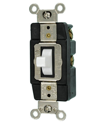 Leviton Toggle Switch SPST 3 Spade Terminal - 10A 250V 15A 125V ON/ON 1102B