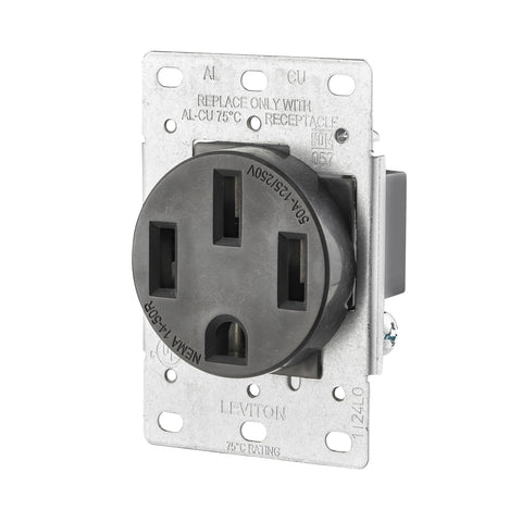 30-Amp, 125/250-Volt, Flush Mount Electrical Receptacle, Straight Blade, Industrial Grade, 5207-S10