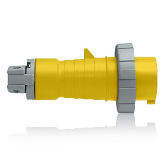 20 Amp, 125 Volt, 2P, 3W, North American-Rated Pin & Sleeve Plug, Industrial Grade, IP67, Watertight, - YELLOW, 320P4W