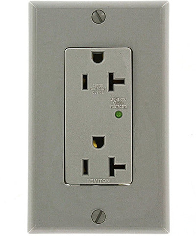 20 Amp, 125 Volt, Decora Plus Duplex Surge Suppressor Receptacle – Leviton