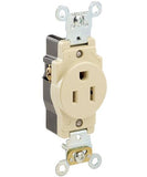 15 Amp, Single Receptacle, Industrial Heavy Duty Grade, Straight Blade, 125 Volt, Self Grounding, Brown/Gray/Ivory/Red/White, 5261 - Leviton - 3