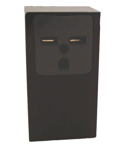 30 Amp, 250 Volt, Surface Mounting Receptacle, Straight Blade, Industrial Grade, Grounding, Black, 5376 - Leviton