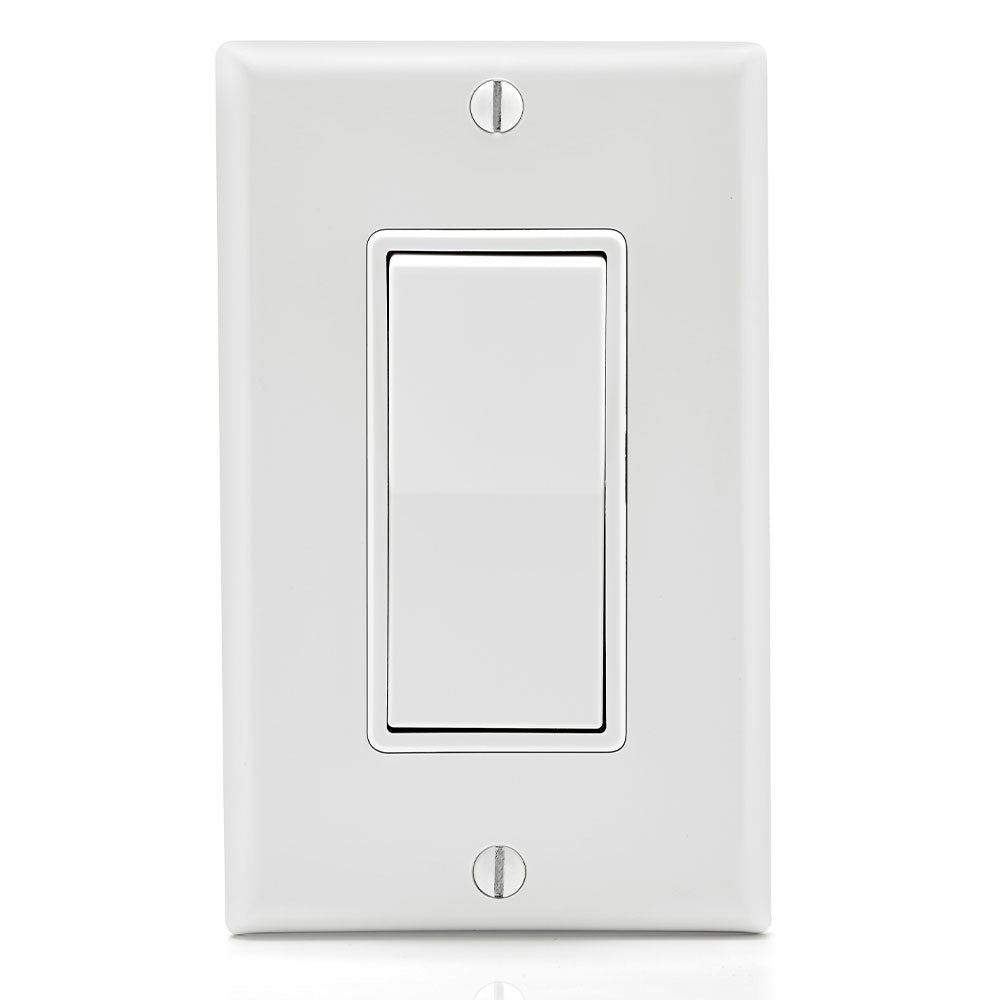 Leviton 5603-2WH Decora Rocker 3-Way Switch (10 Pack) - 15 Amp, 120/277V, White, Residential Grade