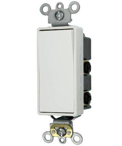20 Amp, Decora Plus Rocker Double-Pole AC Quiet Switch, 120/277 Volt, Commercial Grade, Back & Side Wired, Self Grounding, 5622-2 - Leviton - 1
