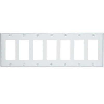 7-Gang Decora/GFCI Device Decora Wall Plate, Painted Metal, Device Mount, 80407 - Leviton - 1
