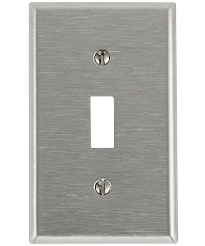 1-Gang Toggle Device Switch Wall Plate, Standard Size, Device Mount, Stainless Steel, 84001 - Leviton