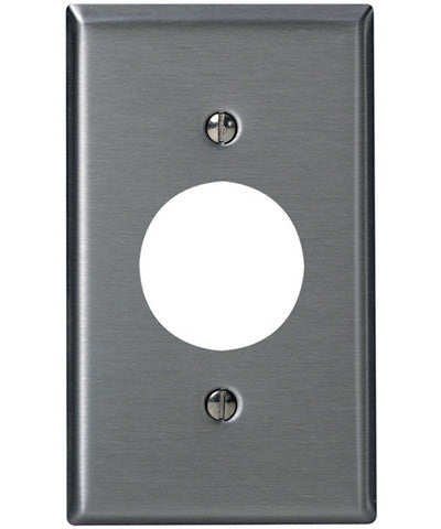 1-Gang, Single 1.406-Inch Hole Device Receptacle Wall Plate, Standard Size, Device Mount, Stainless Steel, 84004-40 - Leviton