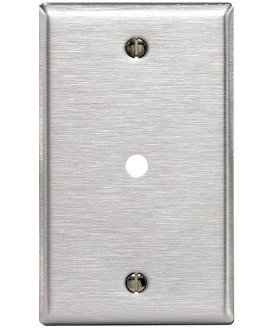 1-Gang .312-Inch Hole Device Telephone/Cable Wall Plate, Box Mount, Stainless Steel, 84013-40 - Leviton