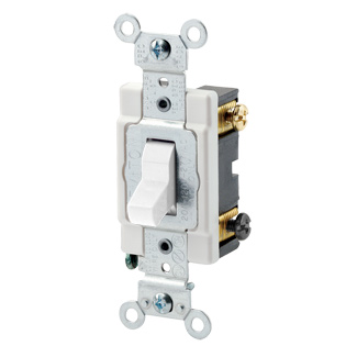 15 Amp, 120/277 Volt, Toggle Double-Pole AC Quiet Switch, Commercial Spec Grade, Grounding, Back & Side Wired, CSB2-15W