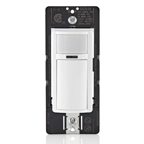 Decora Occupancy Motion Sensor Light Switch, Auto-On, 15A, Residential Grade, Single Pole, Multi-Way or Multi-Sensor, DOS15