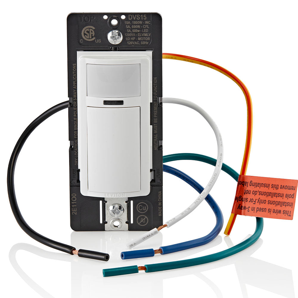 Decora Vacancy Motion Sensor Light Switch, Manual-On, 15A