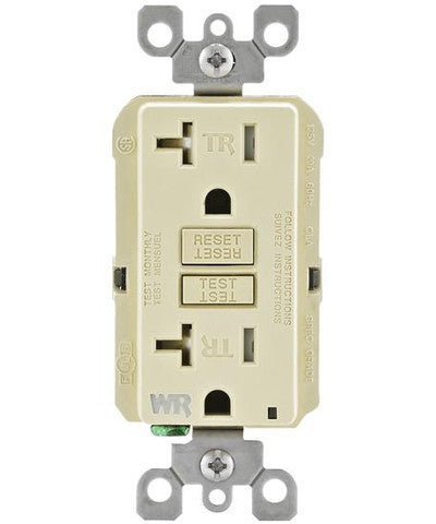 Self-Test SmartlockPro Slim GFCI Weather Resistant and Tamper Resistant Receptacle with LED Indicator, 20 Amp, GFWT2 - Leviton - 2