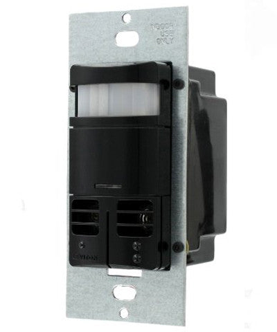 Dual-Relay Decora Wall Switch, Multi-Technology Occupancy Sensor, Black, OSSMD-MDE - Leviton