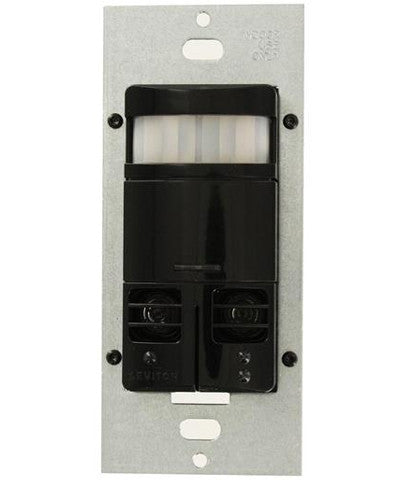 Multi-Technology PIR/Ultrasonic Wall Switch and Occupancy Sensor, Black, OSSMT-GDE - Leviton