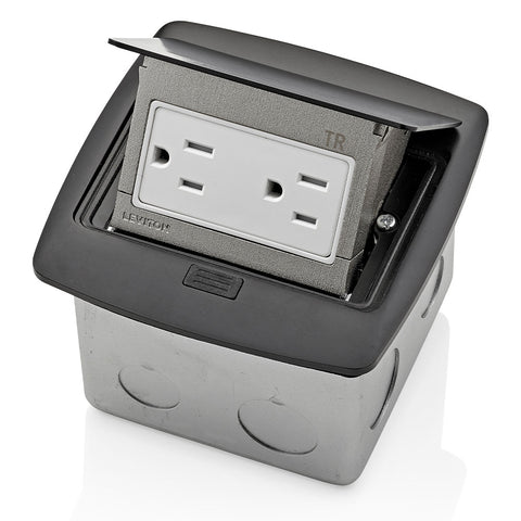 Pop-Up Floor Box with 15 Amp, Tamper-Resistant Outlet, PFTR1-MB