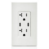 30W (6A) USB Dual Type-C/C Power Delivery Wall Outlet Charger with 20A Tamper-Resistant Outlet, T5835