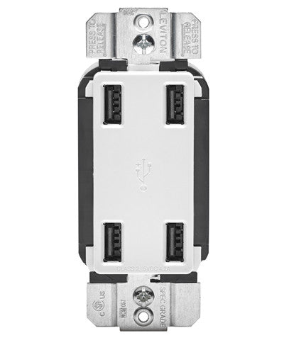 4.2-Amp High Speed 4-Port USB Charger, USB4P - Leviton - 1