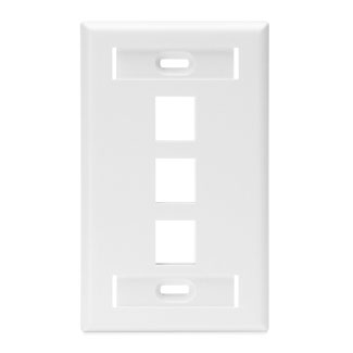 Single-Gang QuickPort Wallplate with ID Window, 3-Port, 42080
