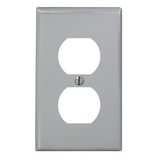 1-Gang Duplex Device Receptacle Wall Plate, Standard Size, Thermoplastic Nylon, Device Mount, 80703