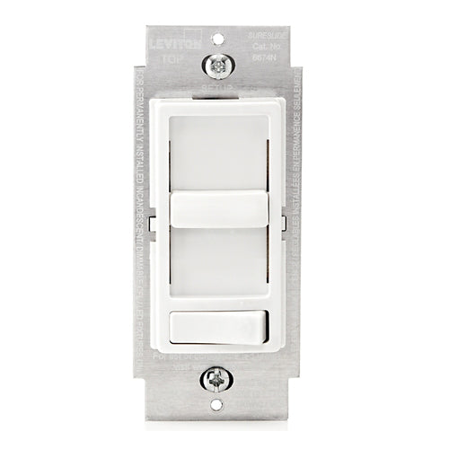 SureSlide Dimmer Switch for Dimmable LED, Halogen and Incandescent Bulbs, Neutral Wire Required, 6674N-10W