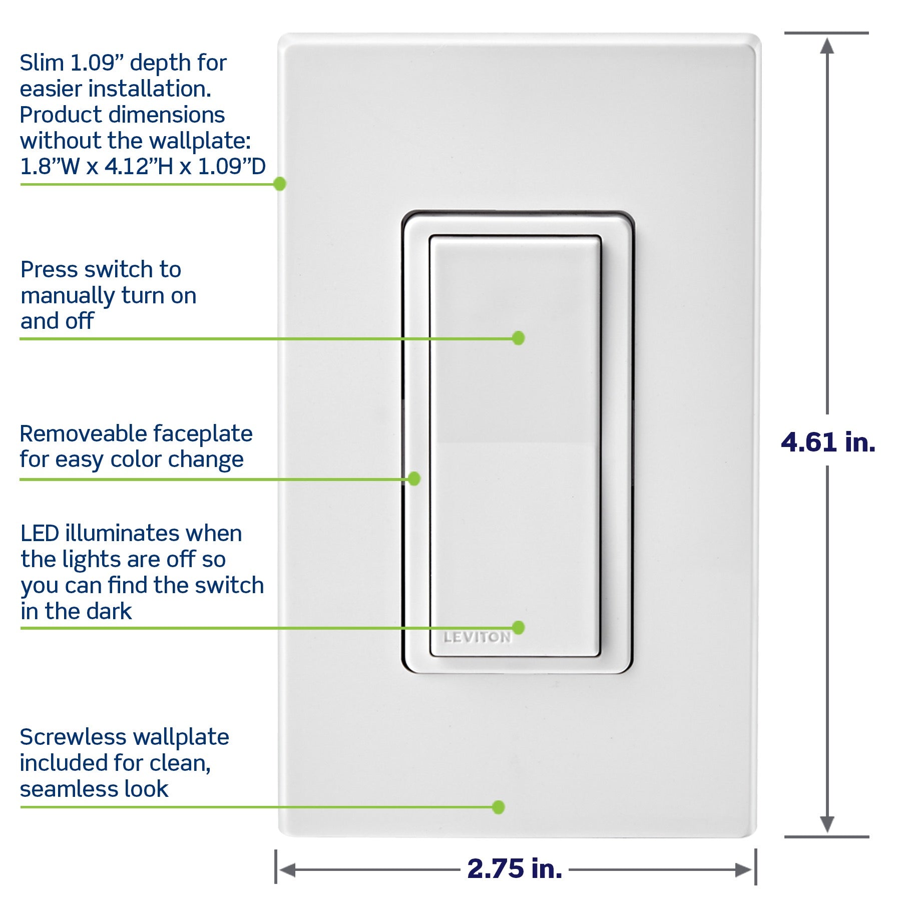 Decora Smart Switch, Wi-Fi, Works with Matter, Alexa, Google Assistant ...