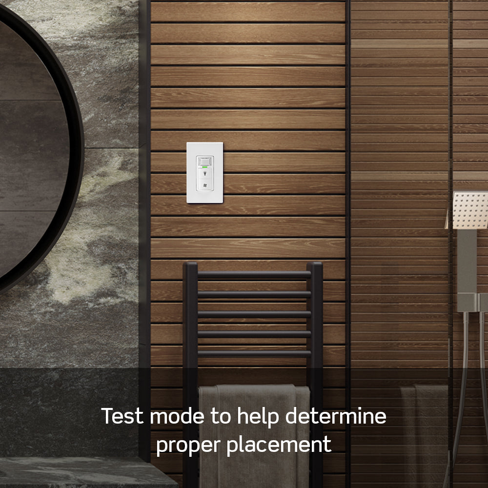 Humidity Sensor Fixture Decora In-Wall Combination Humidity Sensor and Fan Control with Light ...