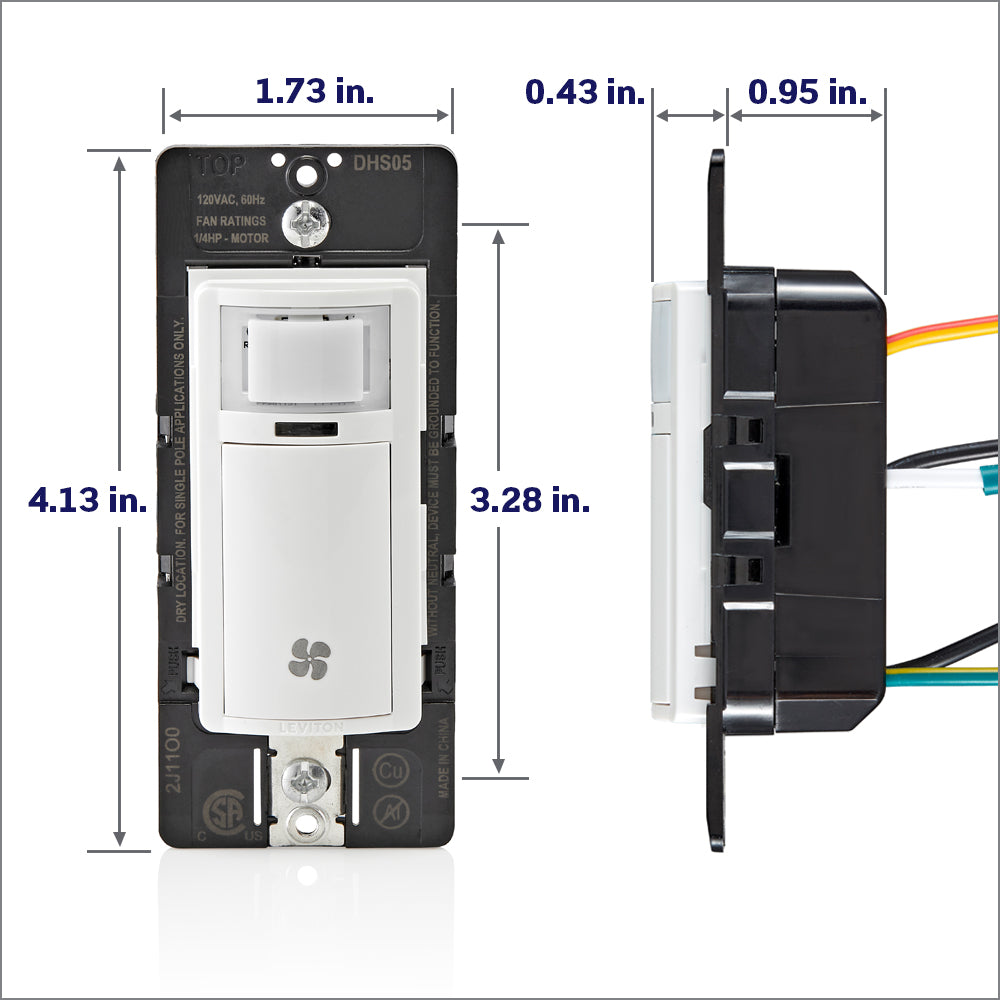 Decora In-Wall Humidity and Fan Control Switch, 1/4 HP, Residential Gr ...