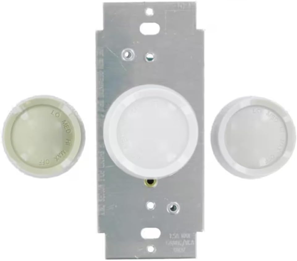 Rotary Ceiling Fan Wall Switch, Quiet 4-Speed Fan Control, 1.5 Amp, 6639-10Z