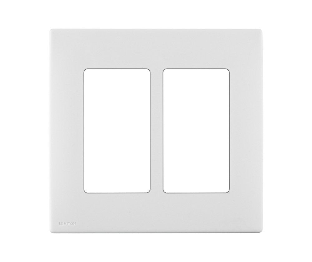 RENU 2-Gang Screwless Snap-On Wallplate, White on White, REWP2-WW