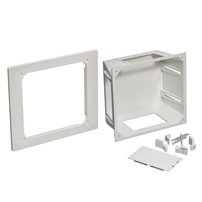 Recessed Entertainment Box (REB), includes low profile frame, White, 47617-REB