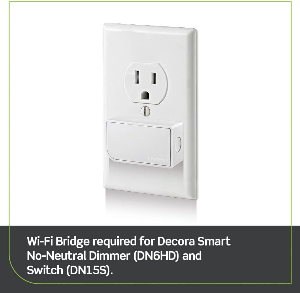 Decora Smart No-Neutral Dimmer & Wi-Fi Bridge Kit for Older Homes Without a Neutral Wire, DNKIT