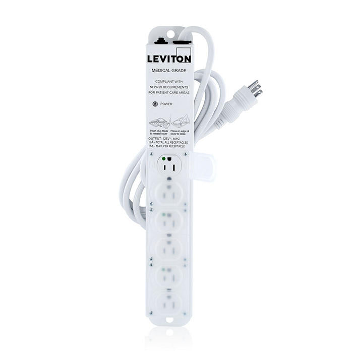 Medical Grade Power Strip, 15 Amps, 125-Volt, 6 Outlets, 7 Ft. Cord Length, 5306M-1N7
