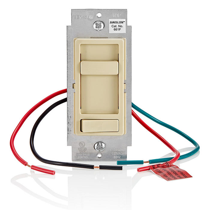 SureSlide Ceiling Fan Wall Switch, Quiet 3-Speed Fan Control, 661F