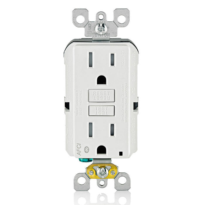 15 Amp, Self Test, Tamper-Resistant AFCI Outlet with Bluetooth® Connectivity & LED Indicator Light, AFBL1