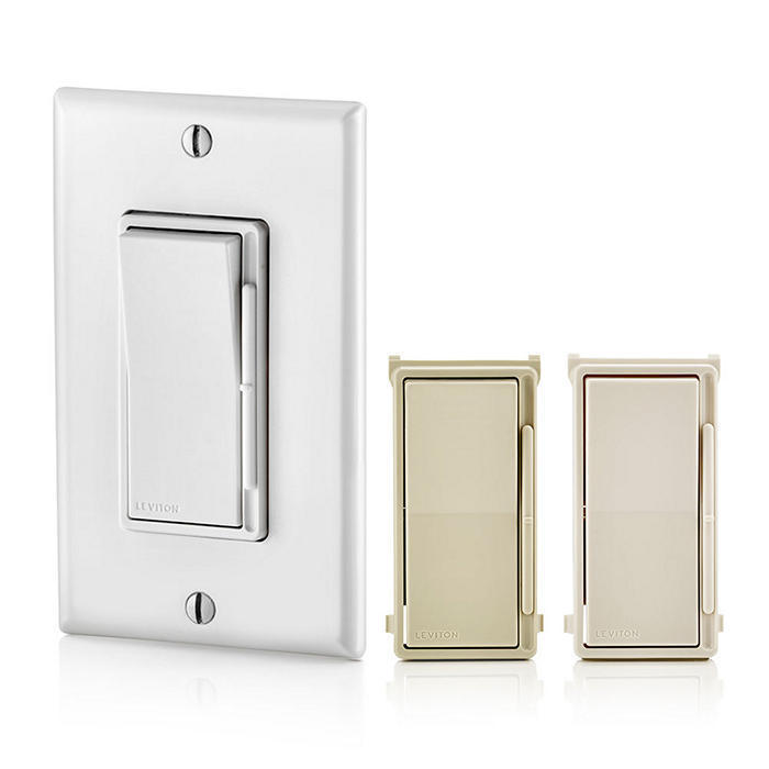 Decora Rocker Slide Mark 10 Powerline Dimmer, White/Ivory