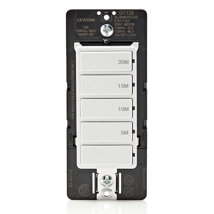 Decora In-Wall 30-Minute Countdown Timer Switch, 15A, ½ HP/9.8A Fan/Mo ...