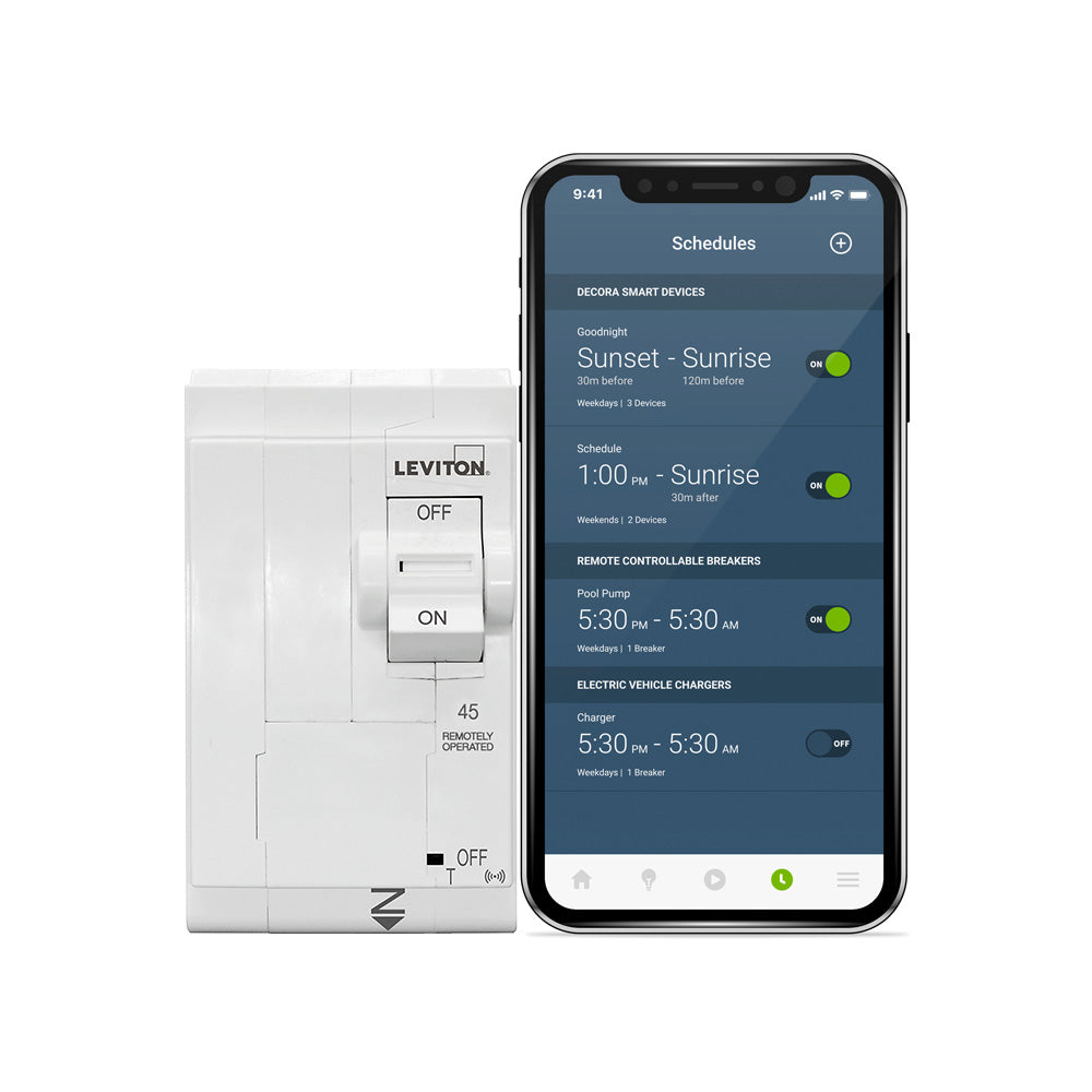 2nd Gen Smart Circuit Breaker with Remote Control, Standard, 2-Pole 45 Amp, 120/240-Volt and 120/208-Volt, 10kA Interrupt Rating LB245-ST