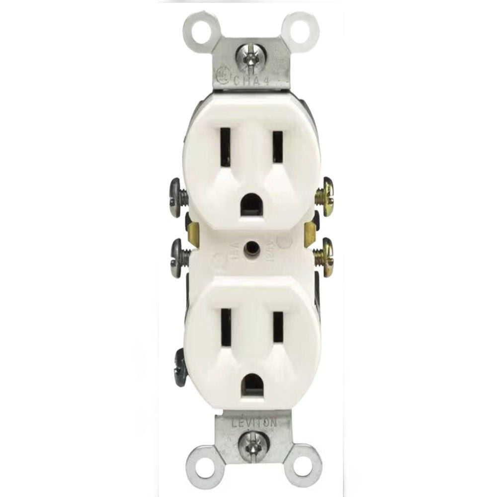 15 Amp Duplex Receptacle, Heavy Duty, Grouding, White, 0R320-W