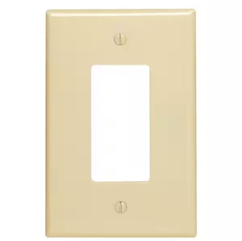 1-Gang Decora Wallplate, Oversized, Thermoplastic Nylon, Ivory, 86601-I