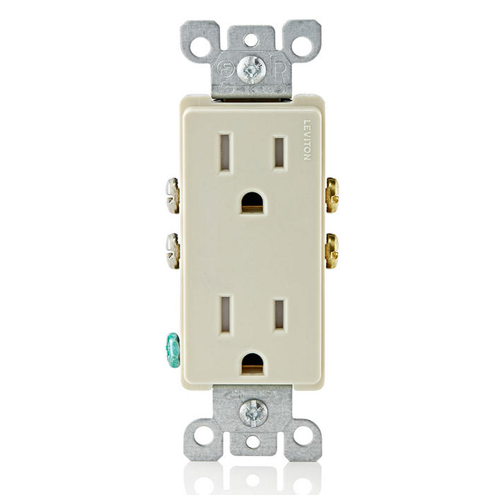 15-Amp 125-Volt, Tamper Resistant, Decora Duplex Receptacle, Straight Blade, Grounding, T5325