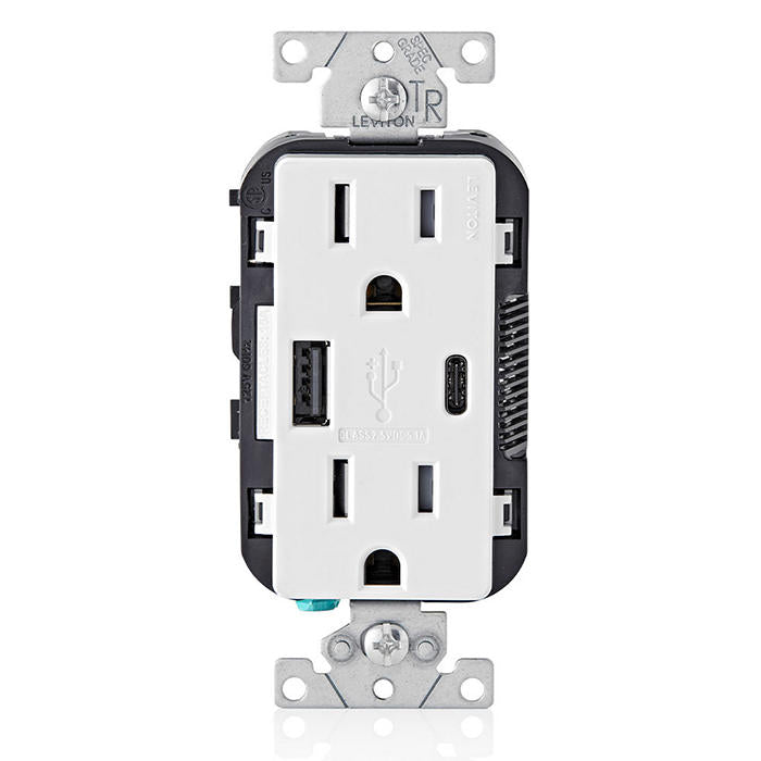 T5633-W Type A & Type-C USB In-Wall Charger