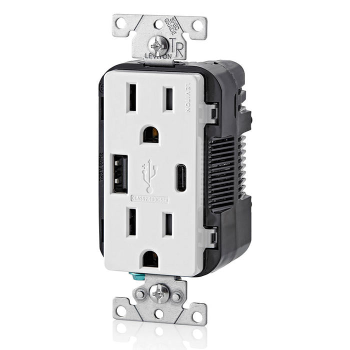 Type A & Type-C USB Charger/Tamper Resistant Receptacle, 15-Amp, T5633